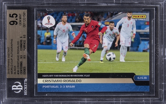 2018 Panini Instant World Cup #36 Cristiano Ronaldo Error Label (#1/1) - BGS GEM MINT 9.5